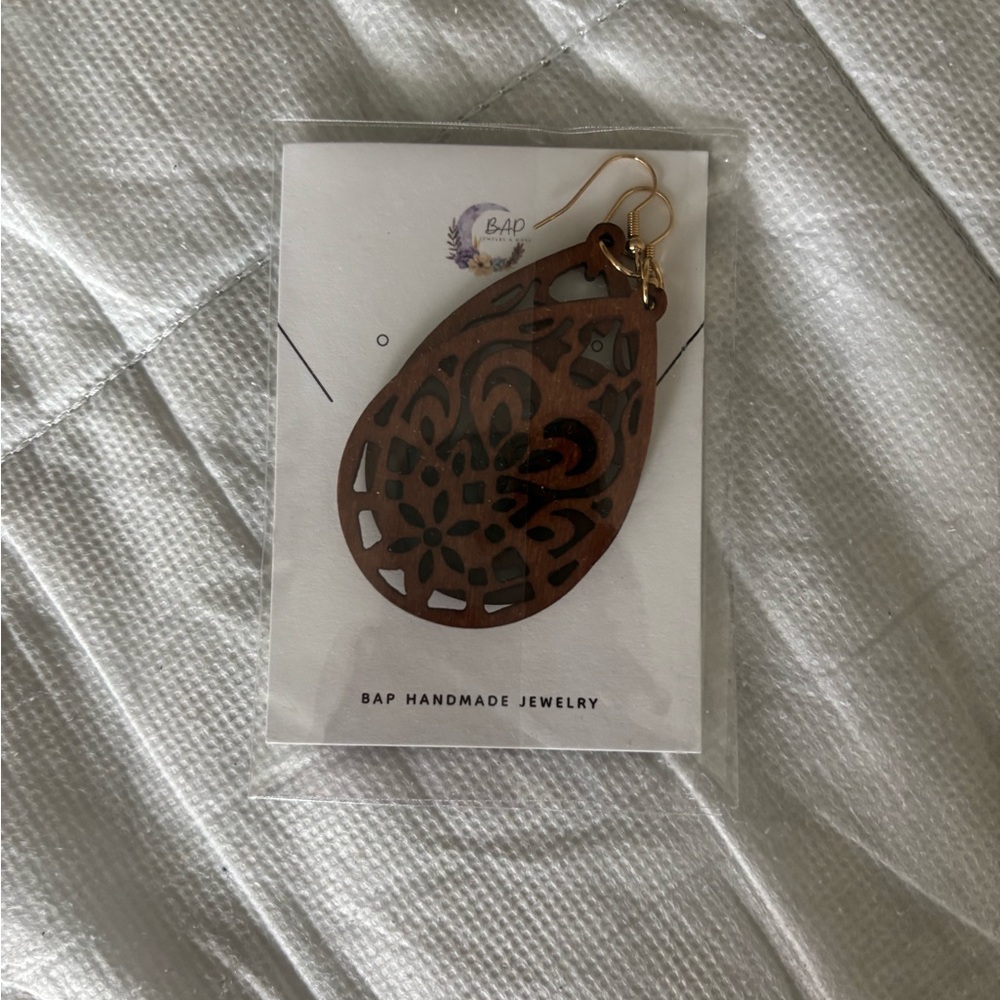 Brown Teardrop Earrings